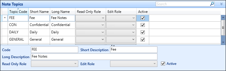 Note Topics reference data