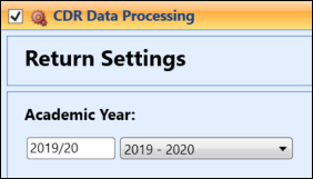 Academic year drop-down