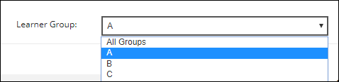 Learner Grroup drop-down