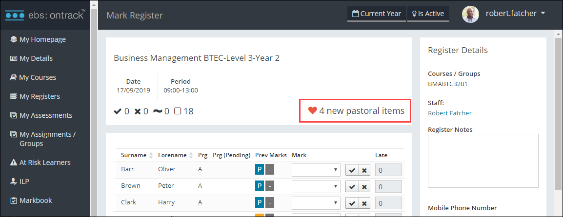 New pastoral items notifier