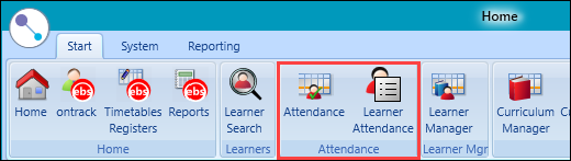 Attendance and Learner Attendance buttons