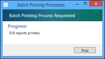 Batch Printing Processes window