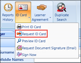 ID Card drop-down list