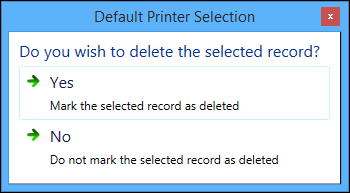 Default printer delete message