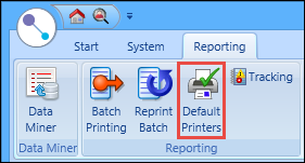 Default Printers button