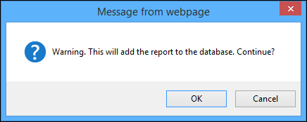 Add report warning message