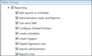 Reporting roles and groups