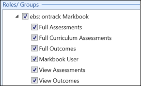 ebs: ontrack Markbook group