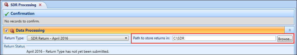 Path to store returns in field