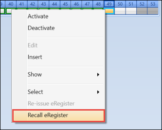 Recall eRegister option