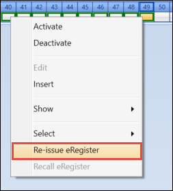 Re-issue eRegister option