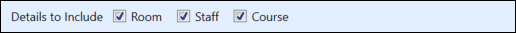 Details to Include check boxes