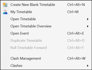 Timetable drop-down