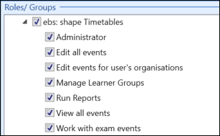 ebs: shape Timetables Roles