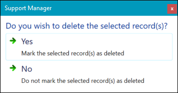 Deletion confirmation message