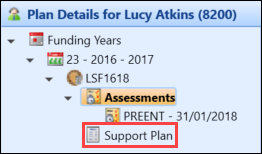 Support Plan node