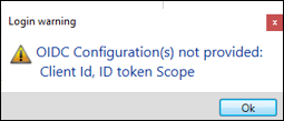 The OIDC configuration is missing error message