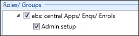 ebs: central Apps/Enqs/Enrols group