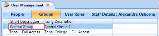 Groups tab - edit field