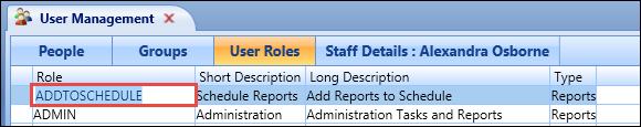 User Roles tab - edit field