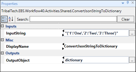 ConvertJsonStringToDictionary fields