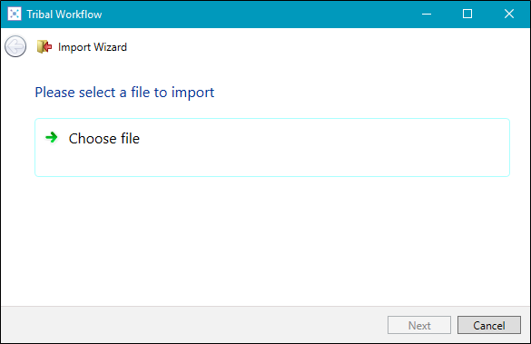 Import wizard choose file