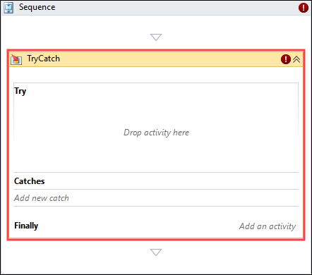 TryCatch activity in Sequence