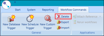 Workflow Commands Delete Button