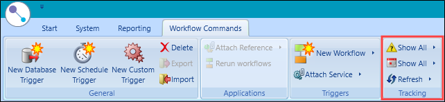 Workflow manager tracking buttons