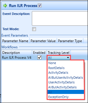 Workflow tracking level list