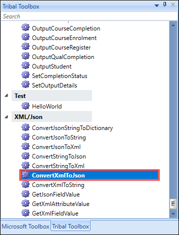 ConvertXmlToJson activity