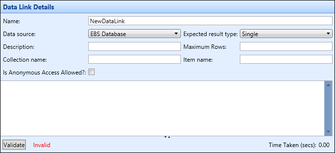 Data Link Details section