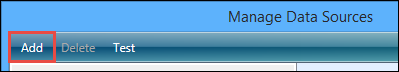 Manage Data Sources window - Add button