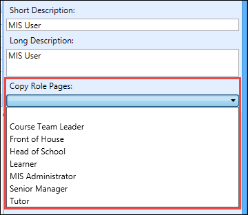 Copy Role Pages field