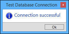 Test Database Connection message