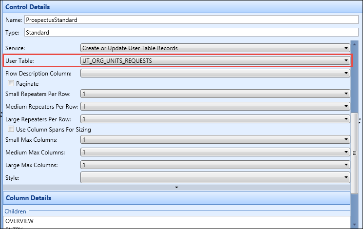 User Table field