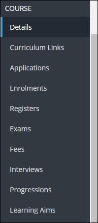 Course navigation pane