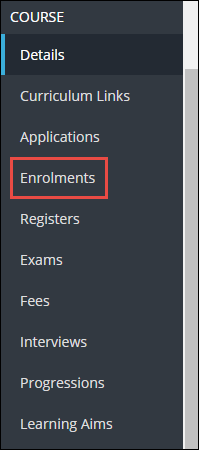 Enrolments option