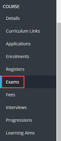 Exams option