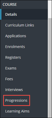 Progressions option