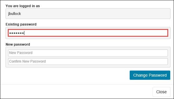 Existing password field