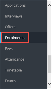 Enrolments option