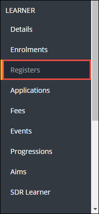 Registers option