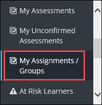 My Assignments/Groups option