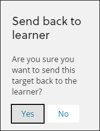 Send back to learner window