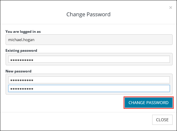 Change Password button