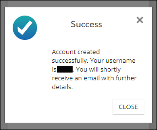 Account confirmation window