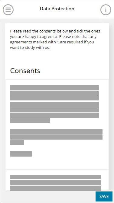 Data Protection screen