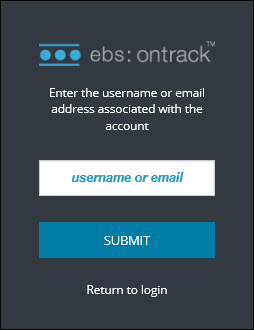 Forgot password - enter username or email