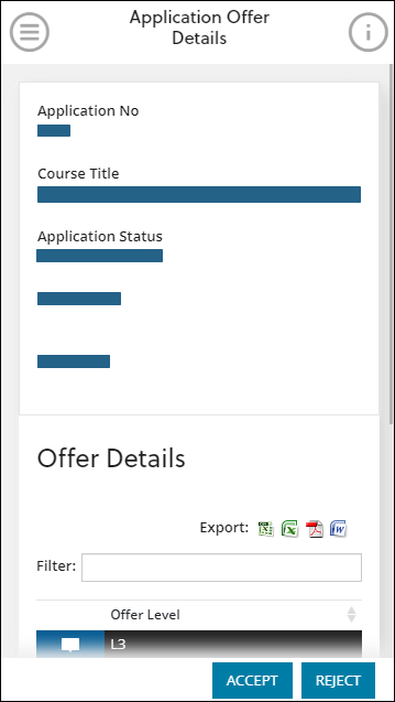 Application Offer Details page mobile